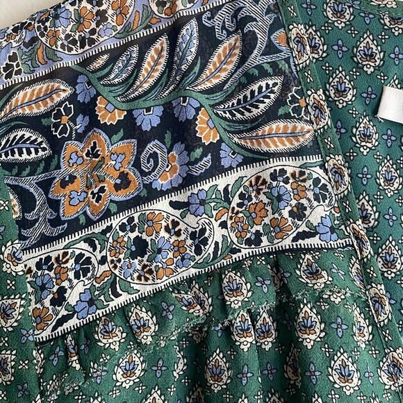 Veronica Beard Mariposa Silk Midi Dress Seagrass Green Multi - Picture 4 of 16